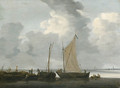 Fishermen unloading their Catch in calm Waters - Hieronymous Van Diest