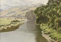 The Rheidol, from Pen-y-bont Bridge; and children on a beach - Horace Walter Gilbert