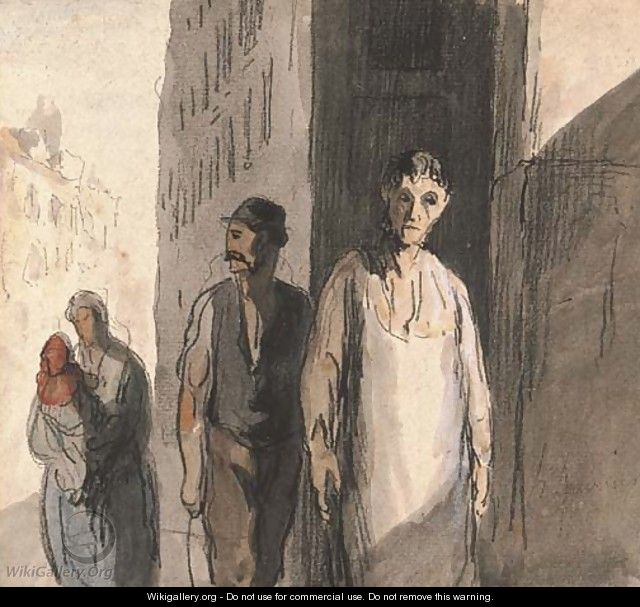 Dans la rue - Honoré Daumier