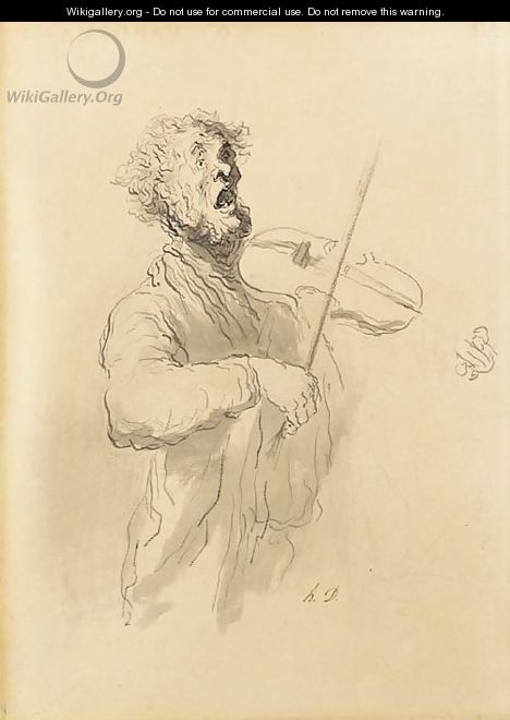 Violoniste chantant - Honoré Daumier