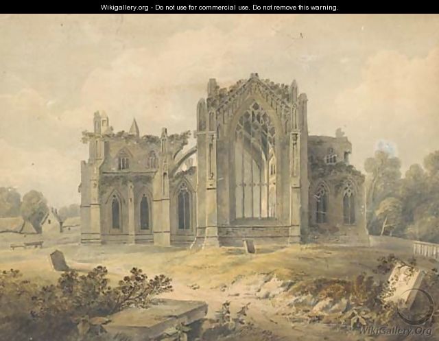 A ruined abbey - Hugh William Williams