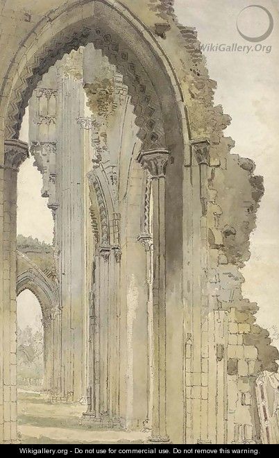 Four views of Glastonbury Abbey, Somerset - Hugh O