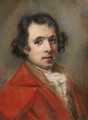 Portrait of Antonio Canova, bust-length, in a red coat - Hugh Douglas Hamilton
