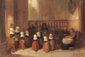 Orphan girls in an interior, Amsterdam - Herman Frederik Carel ten Kate