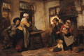 A family in a rustic interior - Herman Frederik Carel ten Kate