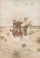 Two Cowboys on Horseback - Herman Wendleborg Hansen
