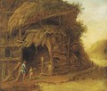 Peasants before a barn - Herman Van Swanevelt