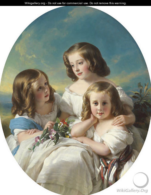 Trois demoiselles de la famille de ChAAasAA¢teaubourg - Hermann Winterhalter