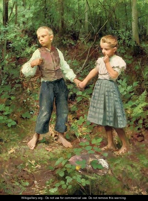 Holding hands in the forest - Hermann Seeger