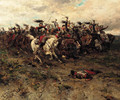 A cavalry charge - Hermanus Willem Koekkoek