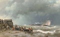 Pulling the boat ashore - Hermanus Koekkoek