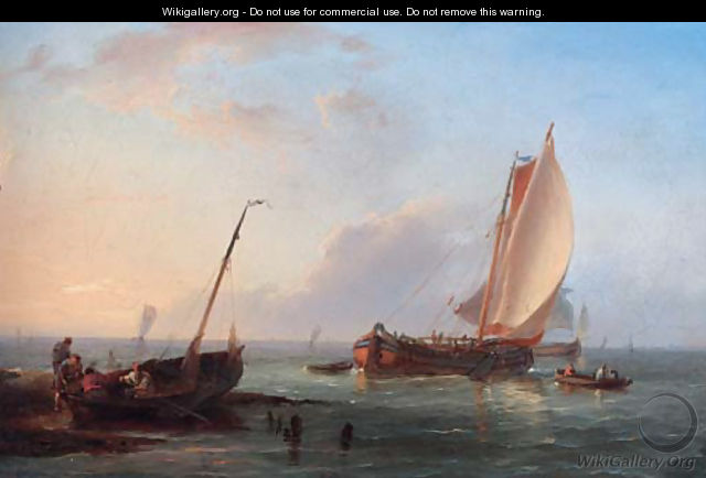 Sailing boats off the Dutch coast - Hermanus Koekkoek