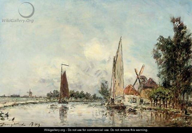 Sailing on the Schie near Rotterdam - Johan Barthold Jongkind