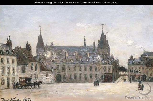 La Place du Marche-au-Ble et le Palais Ducal, Nevers - Johan Barthold Jongkind