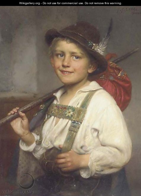 Portrait of a young boy in liederhosen - Johann Friedrich Engel