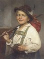 Portrait of a young boy in liederhosen - Johann Friedrich Engel