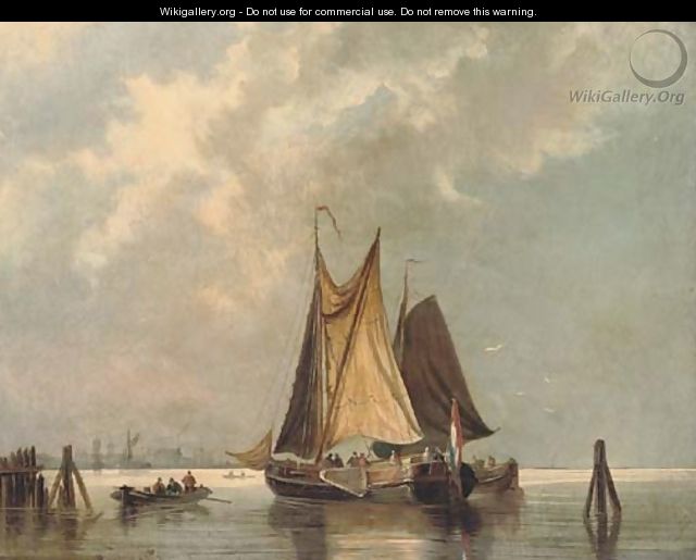 Dutch barges in light airs - Johann Adolphe Rust