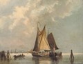 Dutch barges in light airs - Johann Adolphe Rust