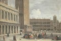 Venice the Piazza San Marco looking north from the Piazzetta towards the Torre del'Orologio - Johann Richter