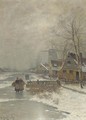 Walking home in winter - Johann II Jungblut