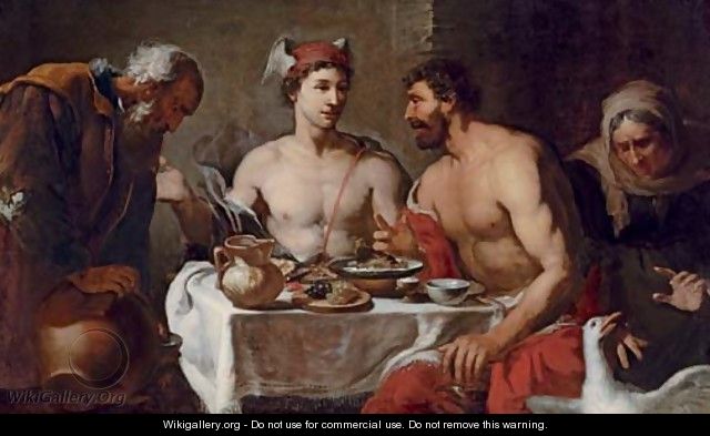 Jupiter and Mercury in the house of Philemon and Baucis - Johann Heiss