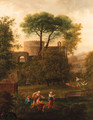 Figures in a classical landscape - Johann Kaspar Kuster