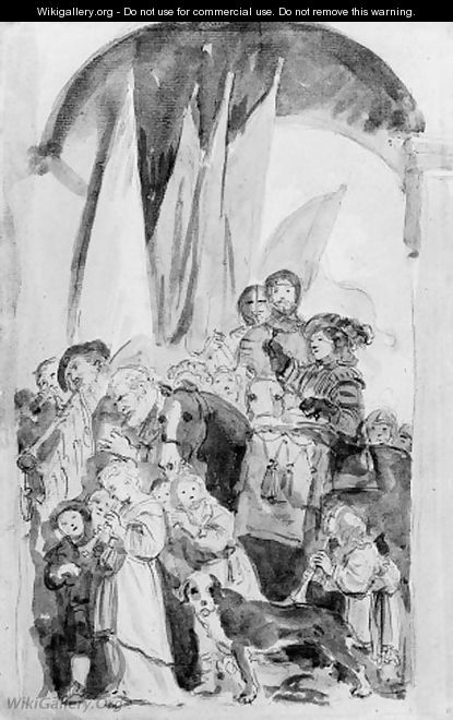 A triumphal procession, after Salomon de Bray - Jean-Honore Fragonard