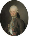 Portrait of Baron Otto Blome (1735-1803), bust-length, in a brown jacket embroidered with flowers, with the badge of an Order - Jens Juel