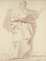 A bearded man in a thick cloak gesturing to the right - Jean-Simon Berthélemy