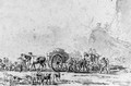 Peasants pulling a haycart with goats in the background, with a subsidiary study of the cart - Jean Pierre Norblin de la Gourdaine