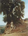 Three Arabs by a Majestic Tree - Jean-Paul Lazergues