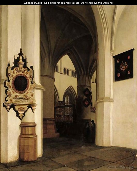 The interior of the St. Bavokerk, Haarlem, looking south-west towards the choir screen - Job Adriaensz. Berckheyde