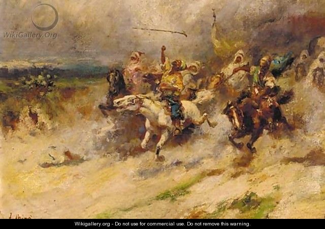 An arab cavalry charge - Joaquin Miro