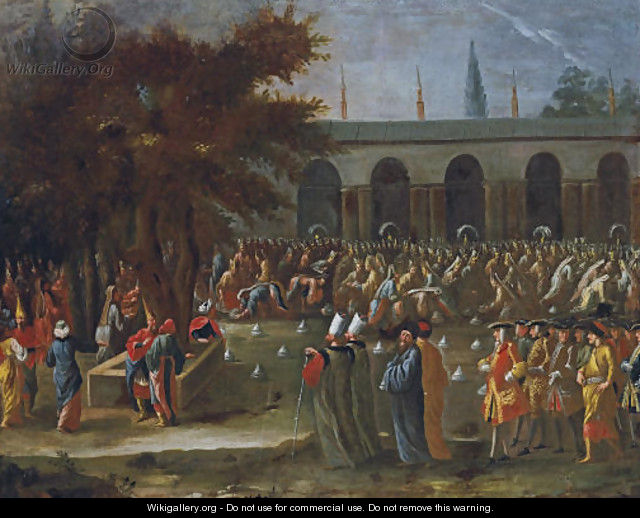 The Dutch Ambassador with his retinue being received by Sultan Ahmed III at the Topkapi Palace, Istanbul - Jean Baptiste Vanmour