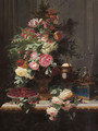 Still Life with Roses and Wild Strawberries - Jean-Baptiste Robie