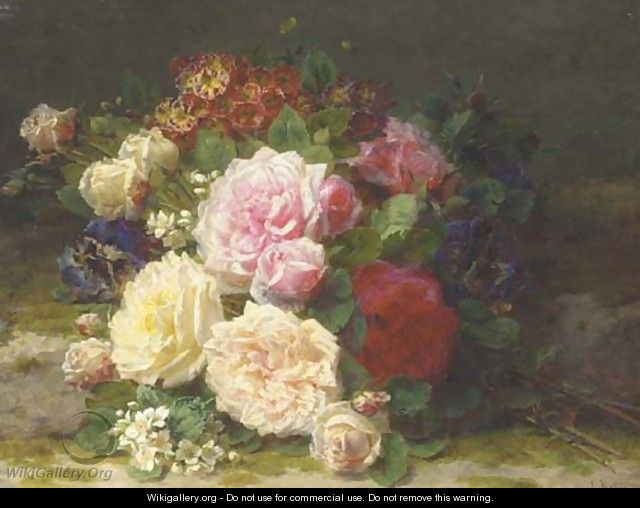 Still Life of Roses - Jean-Baptiste Robie