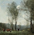 Ville D'Avray, Gardeuse de vaches dans une clairiere pres de l'Etang - Jean-Baptiste-Camille Corot
