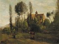 L'eglise d'Essommes, pres Chateau-Thierry - Jean-Baptiste-Camille Corot