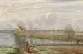 Jeune fille lisant au bord de l'eau - Jean-Baptiste-Camille Corot