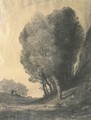 A landscape with figures by trees - Jean-Baptiste-Camille Corot