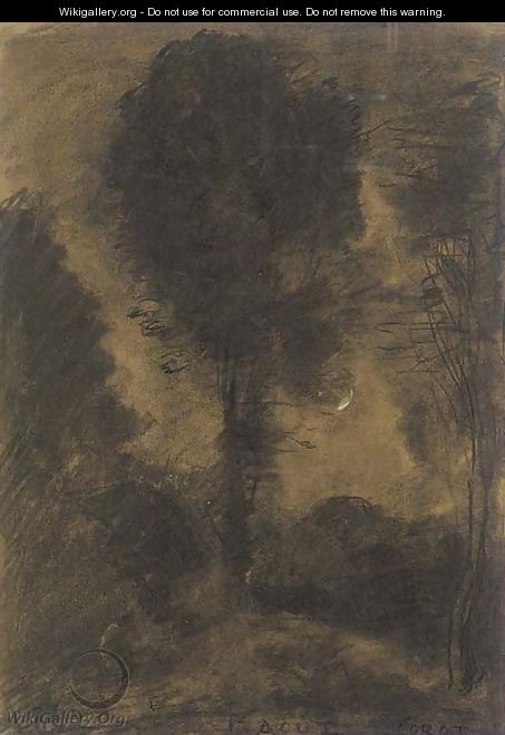 A landscape with figures among trees - Jean-Baptiste-Camille Corot