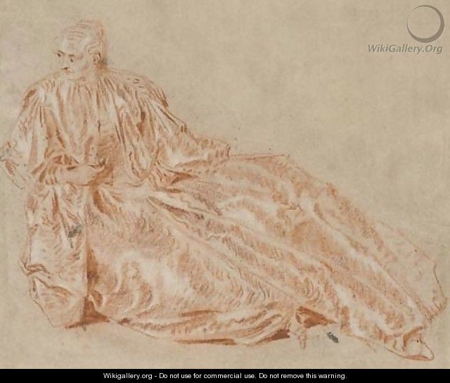 Study of a seated woman - Jean-Baptiste Joseph Pater