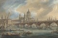 Saint Paul's Cathedral and Blackfriars Bridge seen from the Thames - Jean Baptiste Genillion