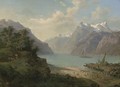 Traders on an Alpine lake - Francois Roffiaen