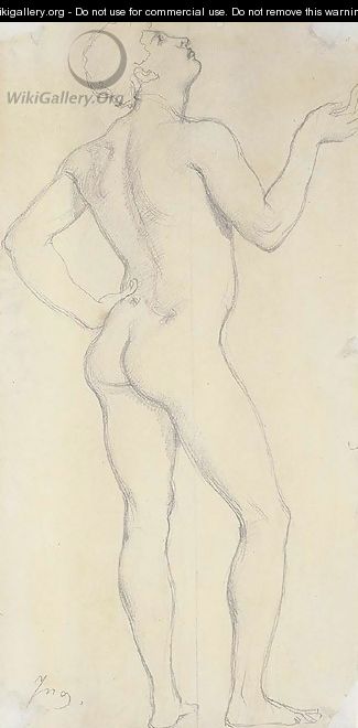A nude youth looking up to the right - Jean Auguste Dominique Ingres