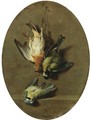 A trompe l'oeil of dead songbirds 2 - Jean-Joseph-Xavier Bidauld