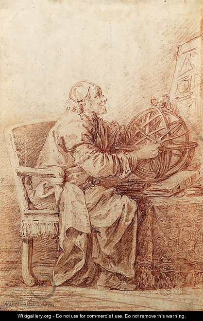 An astronomer seated at a table - Jean-Baptiste Leprince