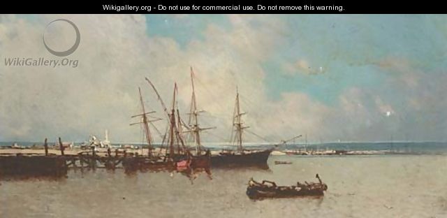 The deserted harbour - Jean Baptiste Henri Durand-Brager