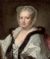 Portrait of a lady, bust-length, in a fur trimmed shawl - Jean Baptiste Greuze