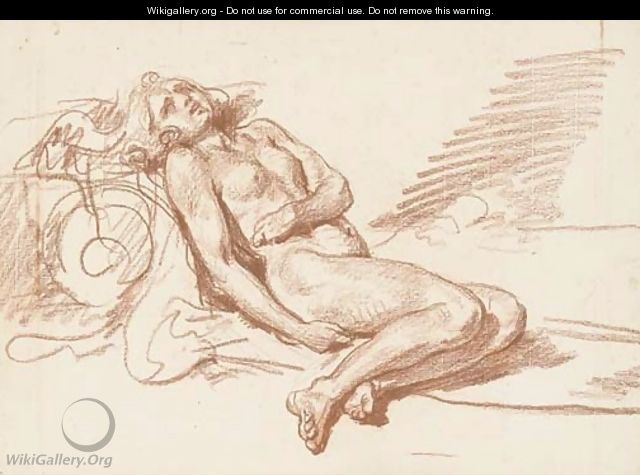 A reclining female nude 2 - Jean Baptiste Greuze